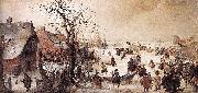 Hendrick Avercamp Winter Scene on a Canal oil painting reproduction